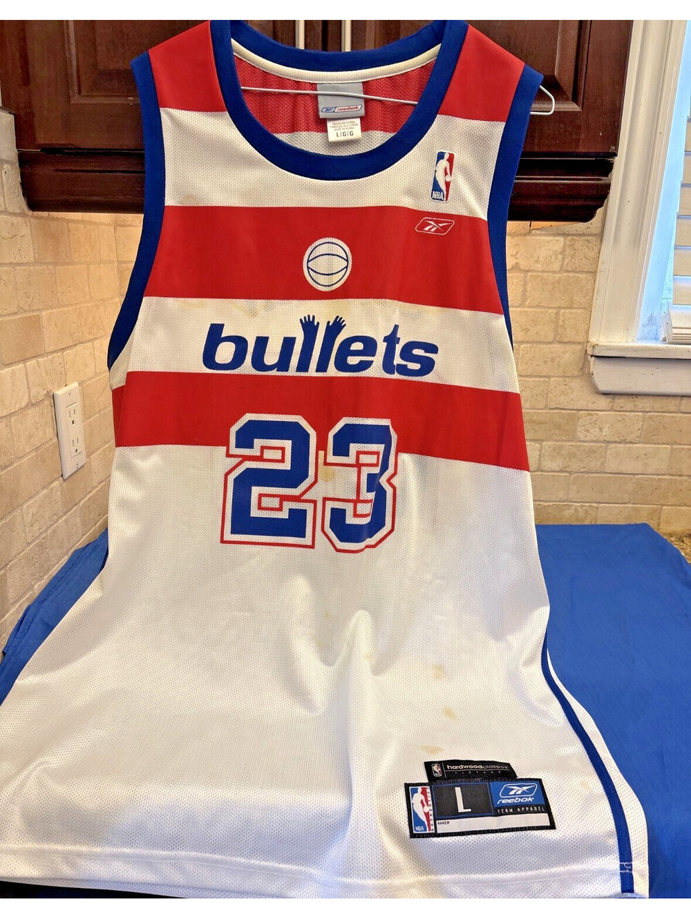 Vintage Reebok NBA Hardwood Classics Washington Bullets Michael Jordan Jersey L